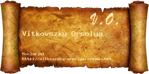 Vitkovszky Orsolya névjegykártya